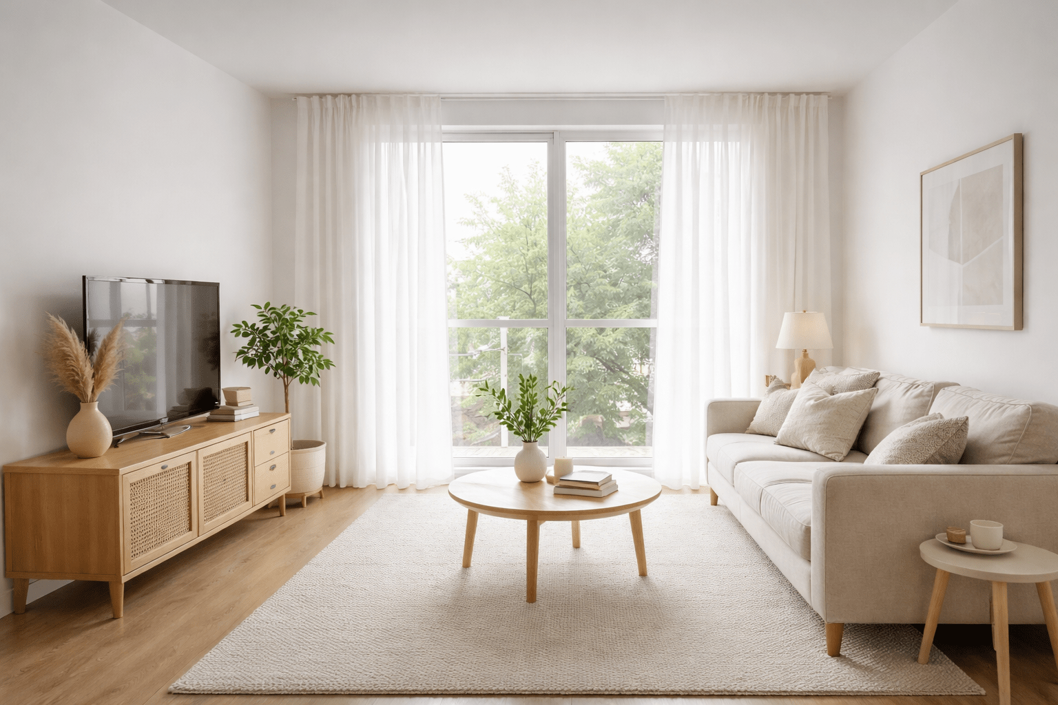 rental home curtain setup